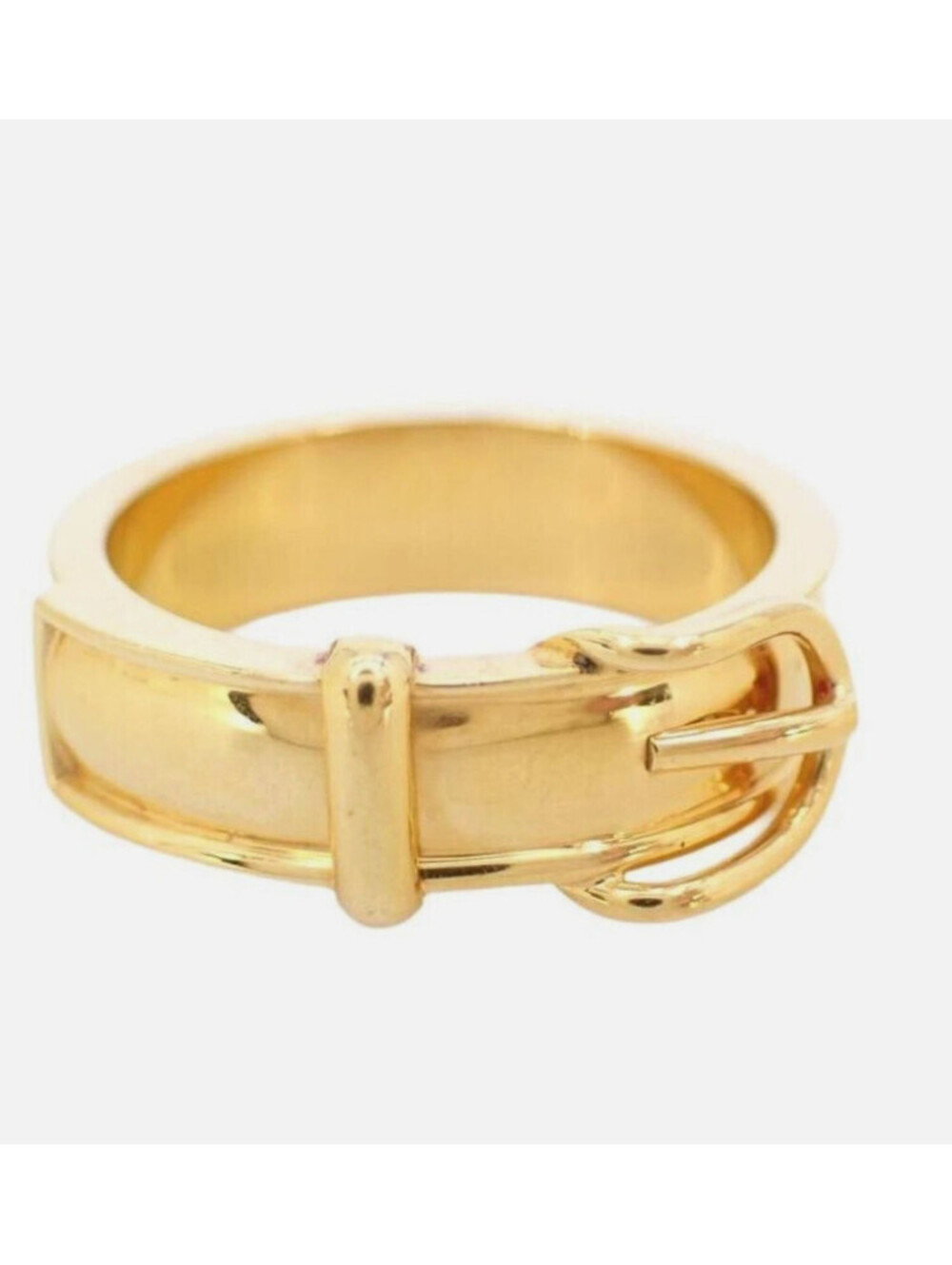 Nice!  HERMES Scarf Ring Belt Motif Design Gold Plating